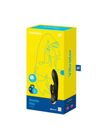 Vibromasseur rabbit noir double stimulation clitoris Double Flex Satisfyer - CC597809